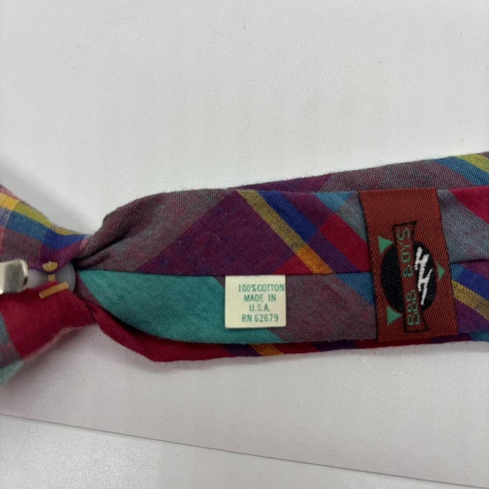 Vintage‎ Classic Boys Clip On Neck Tie 100% Cotton ~ USA ~ Preppy
